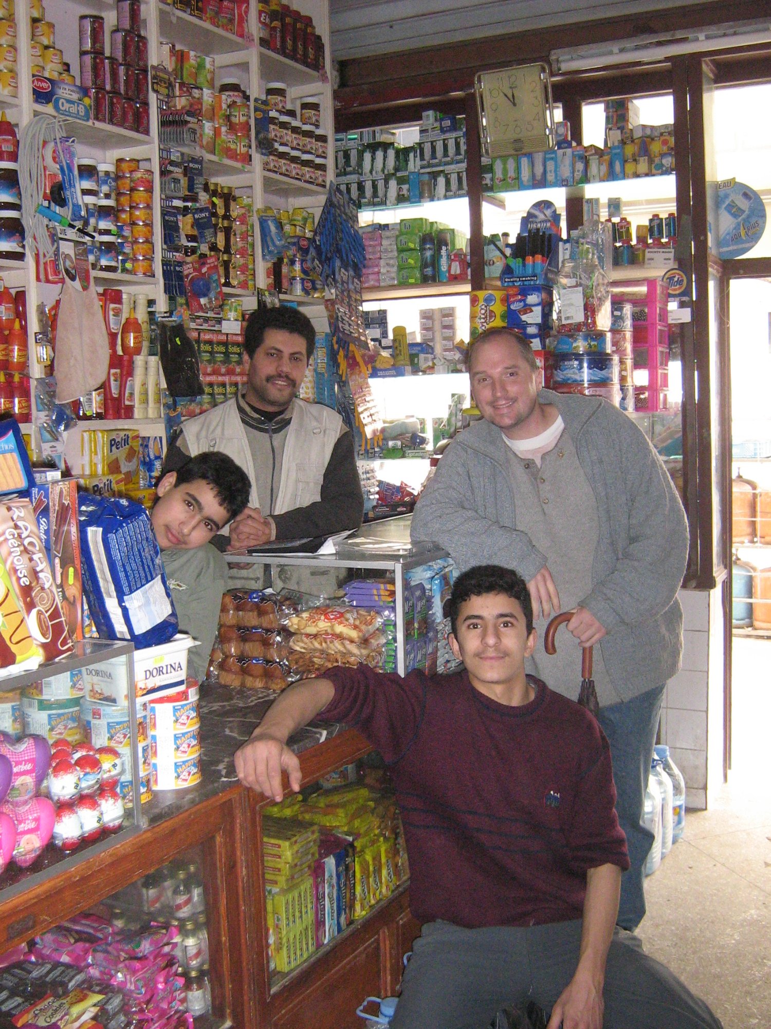 John Wiley at a market in the Middle East