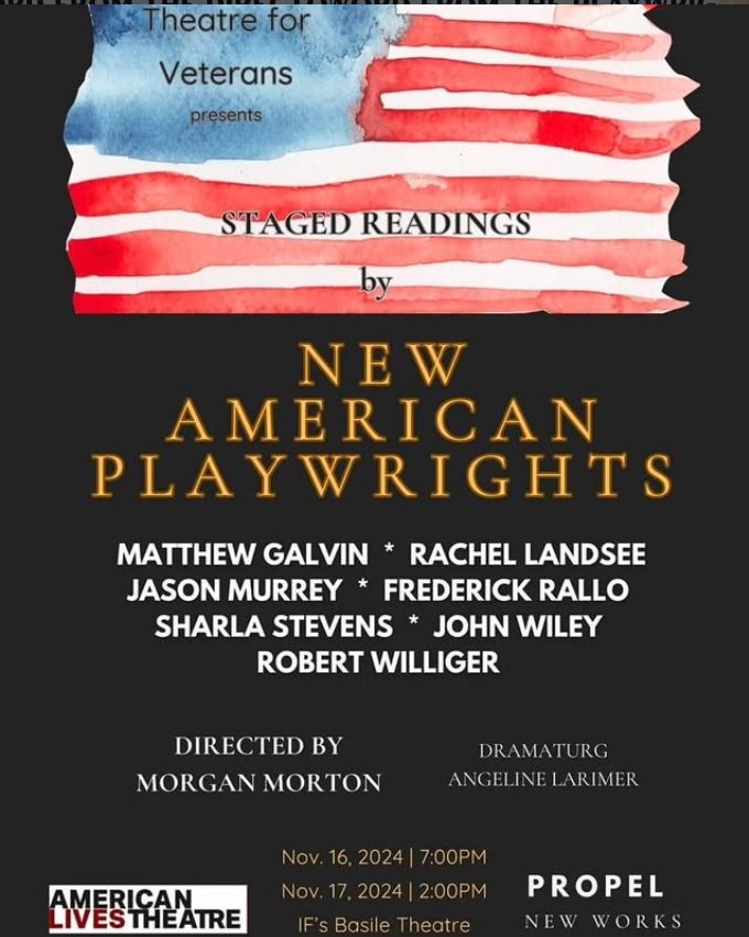 Theatre for Veterans presents Staged Readings by New American Playwrights featuring John Wiley.
